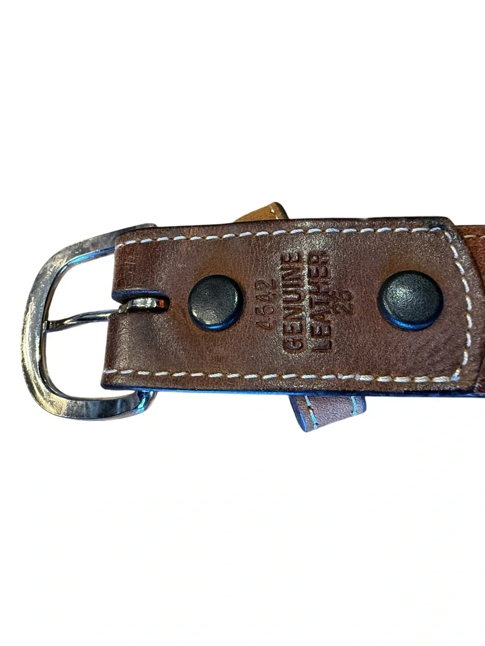 3D Youth Size 26 Western Tooled Leather Belt with Decorative Trim - Brown